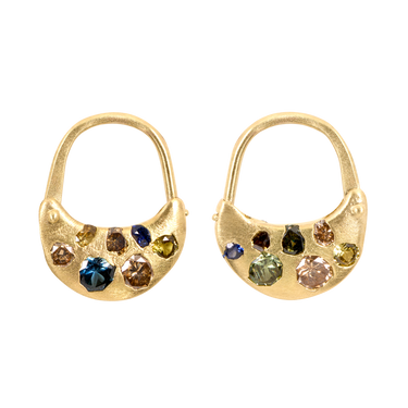 Short Cypress Safety Pin Earrings - 12017